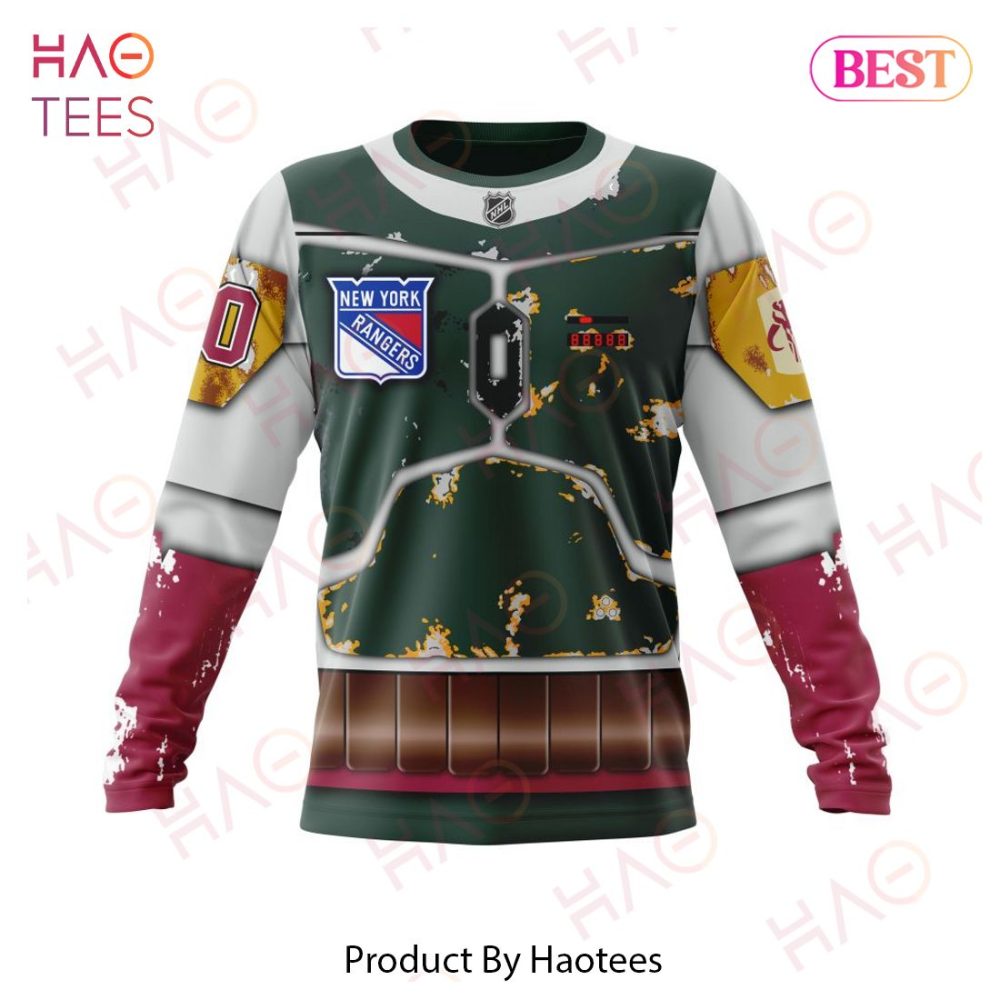 Nhl New York Rangers X Boba Fett'S Armor Specialized Design For Star Wars Fourth Of July Hoodie - Image 6