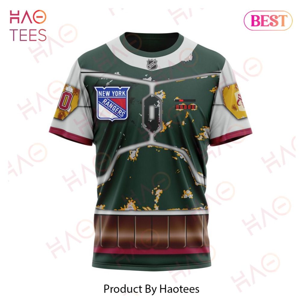 Nhl New York Rangers X Boba Fett'S Armor Specialized Design For Star Wars Fourth Of July Hoodie - Image 8