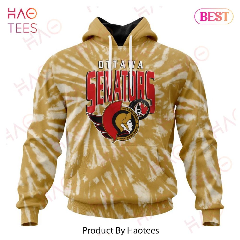 Nhl Ottawa Senators Special Retro Vintage Tie - Dye Hoodie