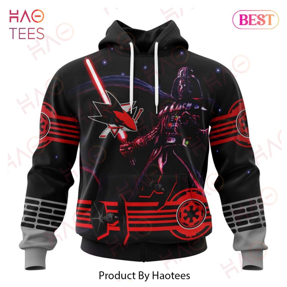 Nhl San Jose Sharks Specialized Starwar Darth Vader Version Jersey Hoodie