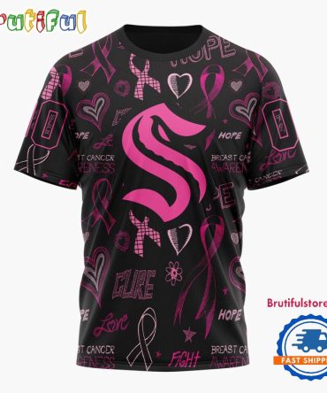 Nhl Seattle Kraken Special Pink Breast Cancer Awareness New Design T Shirt