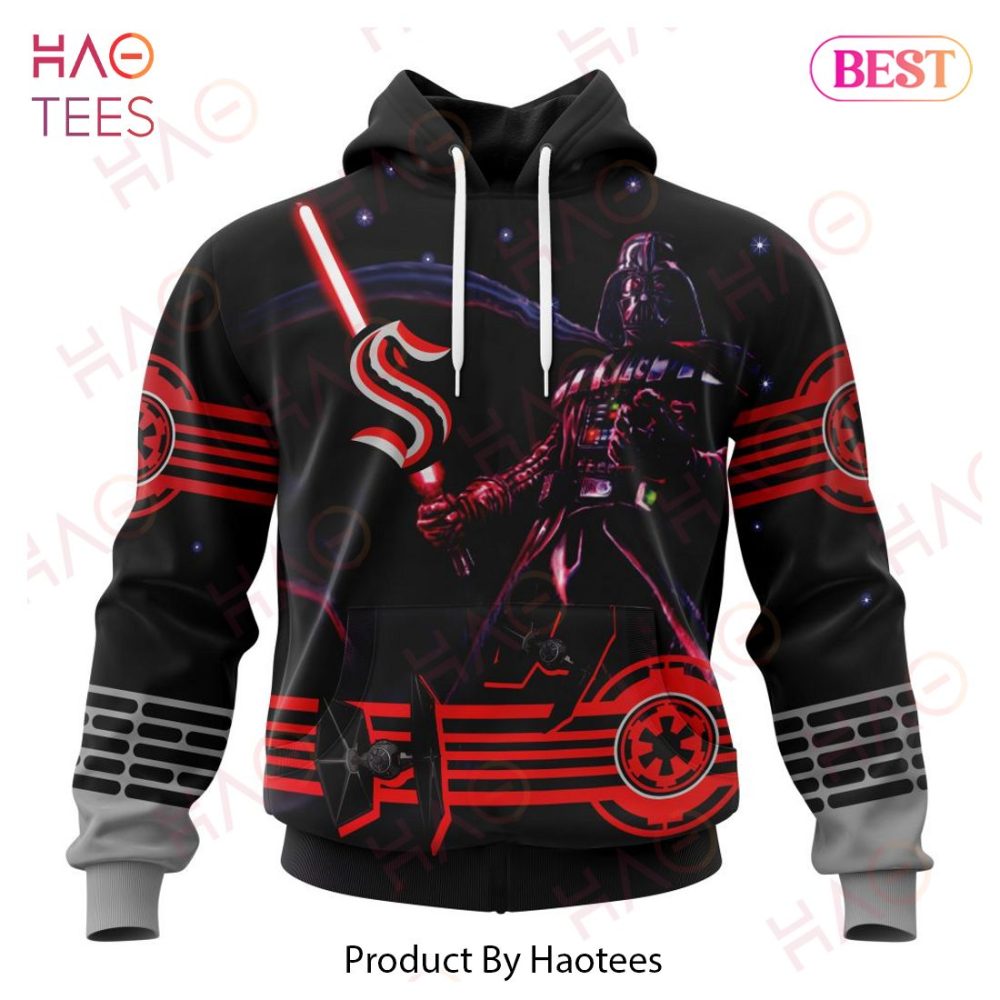 Nhl Seattle Kraken Specialized Starwar Darth Vader Version Jersey Hoodie