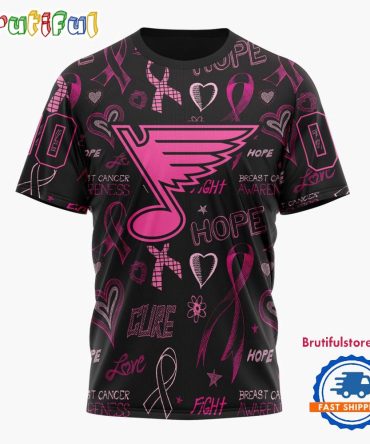 Nhl St. Louis Blues Special Pink Breast Cancer Awareness New Design T Shirt