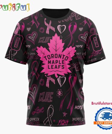 Nhl Toronto Maple Leafs Special Pink Breast Cancer Awareness New Design T Shirt