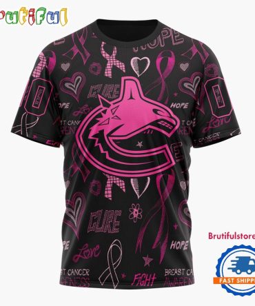 Nhl Vancouver Canucks Special Pink Breast Cancer Awareness New Design T Shirt