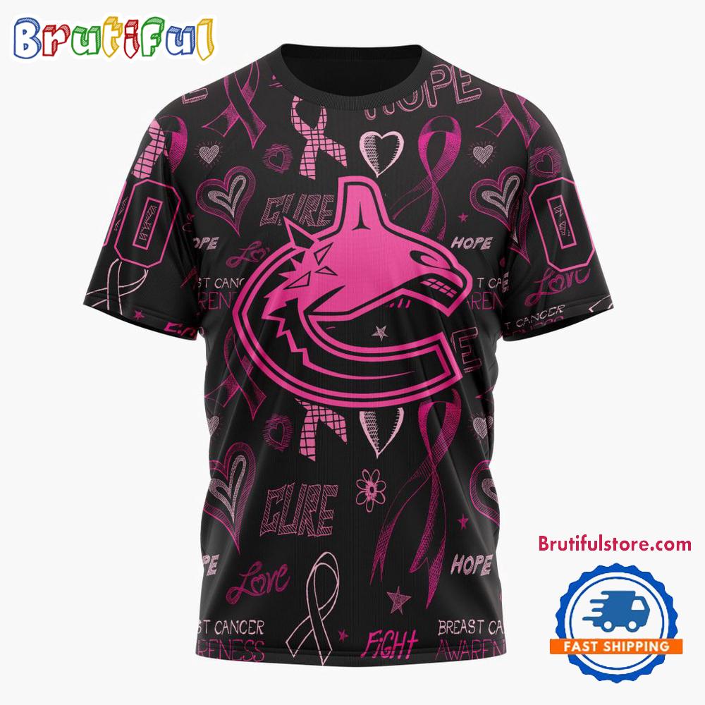 Nhl Vancouver Canucks Special Pink Breast Cancer Awareness New Design T Shirt