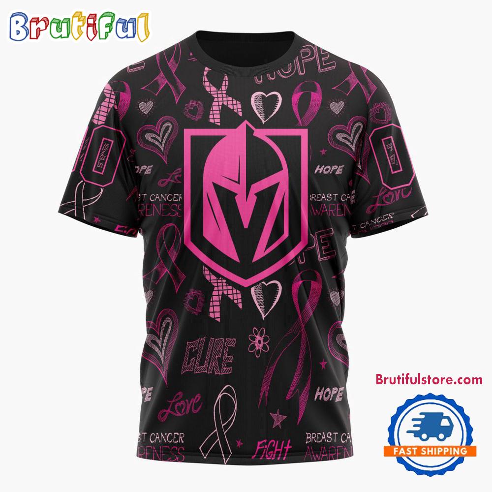 Nhl Vegas Golden Knights Special Pink Breast Cancer Awareness New Design T Shirt