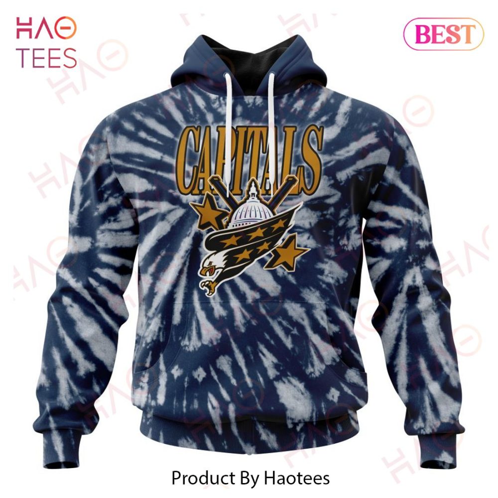 Nhl Washington Capitals Special Retro Vintage Tie - Dye Hoodie