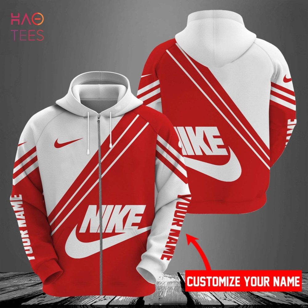 Nike Luxury Brand Red Mix White Hoodie Limited Edition