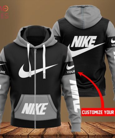 Nike Luxury Brand Grey Mix Black Hoodie Limited Edition
