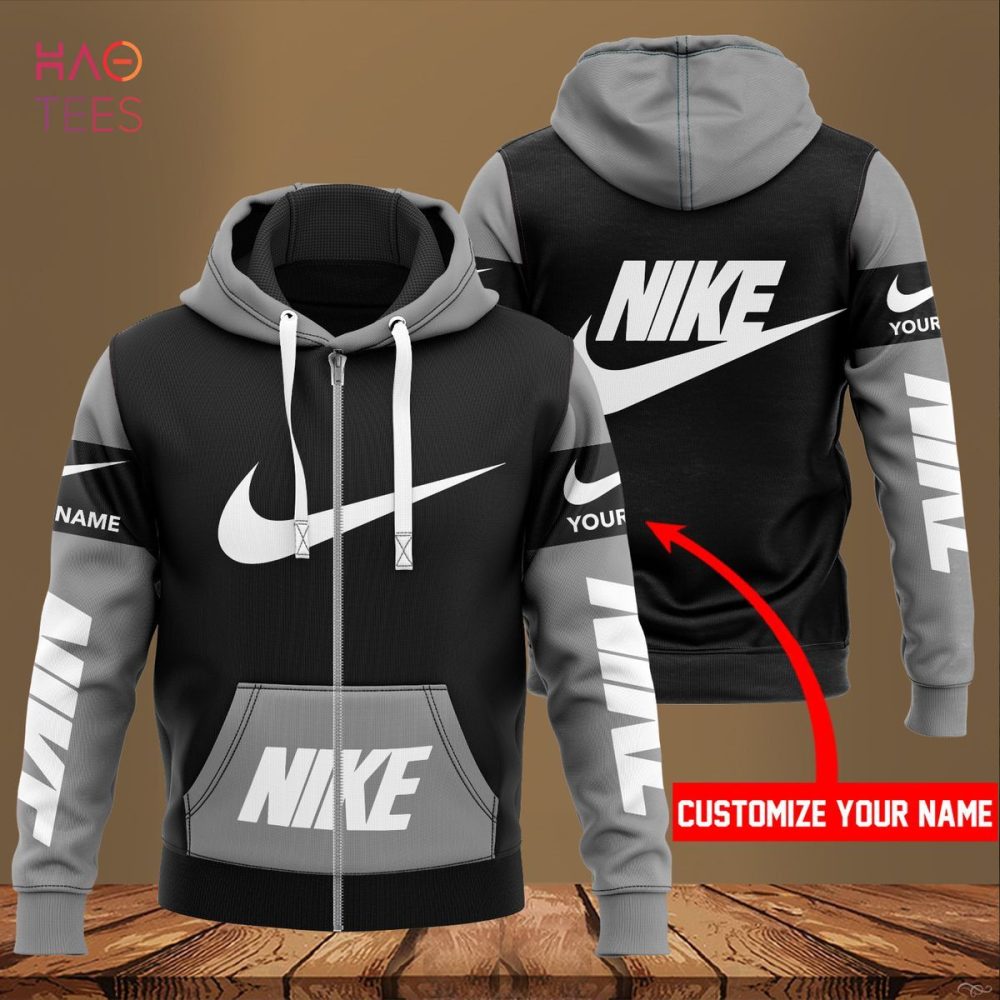 Nike Luxury Brand Grey Mix Black Hoodie Limited Edition