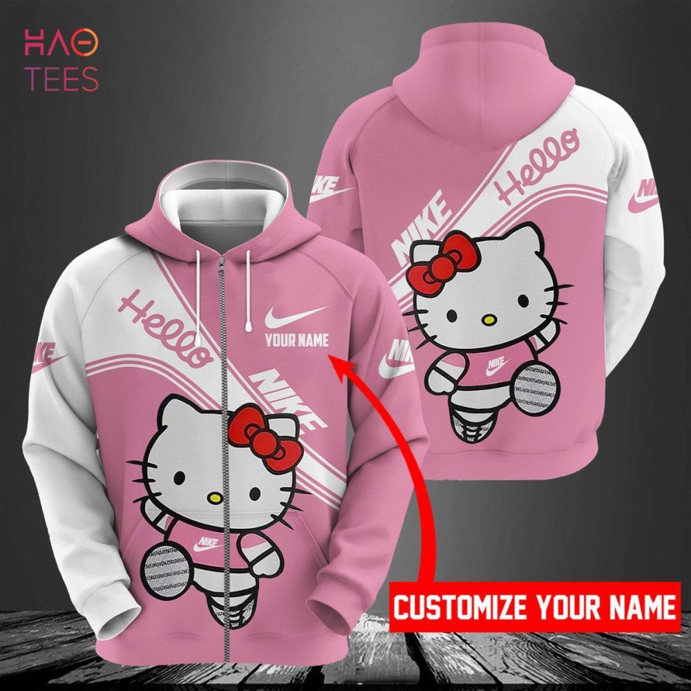 Nike Pink Hello Kitty Luxury 3D Hoodie Limited Edition