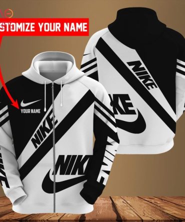Nike Originals Trefoil Black White Luxury Hoodie Limited Edition