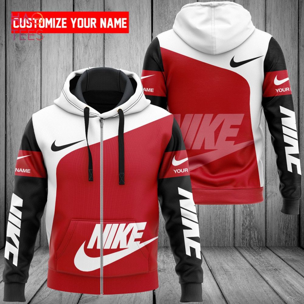 Nike Black Red White Luxury Hoodie Limited Edition