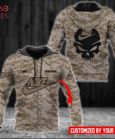 Nike Grey Army Camouflage Luxury 3D Hoodie Limited Edition