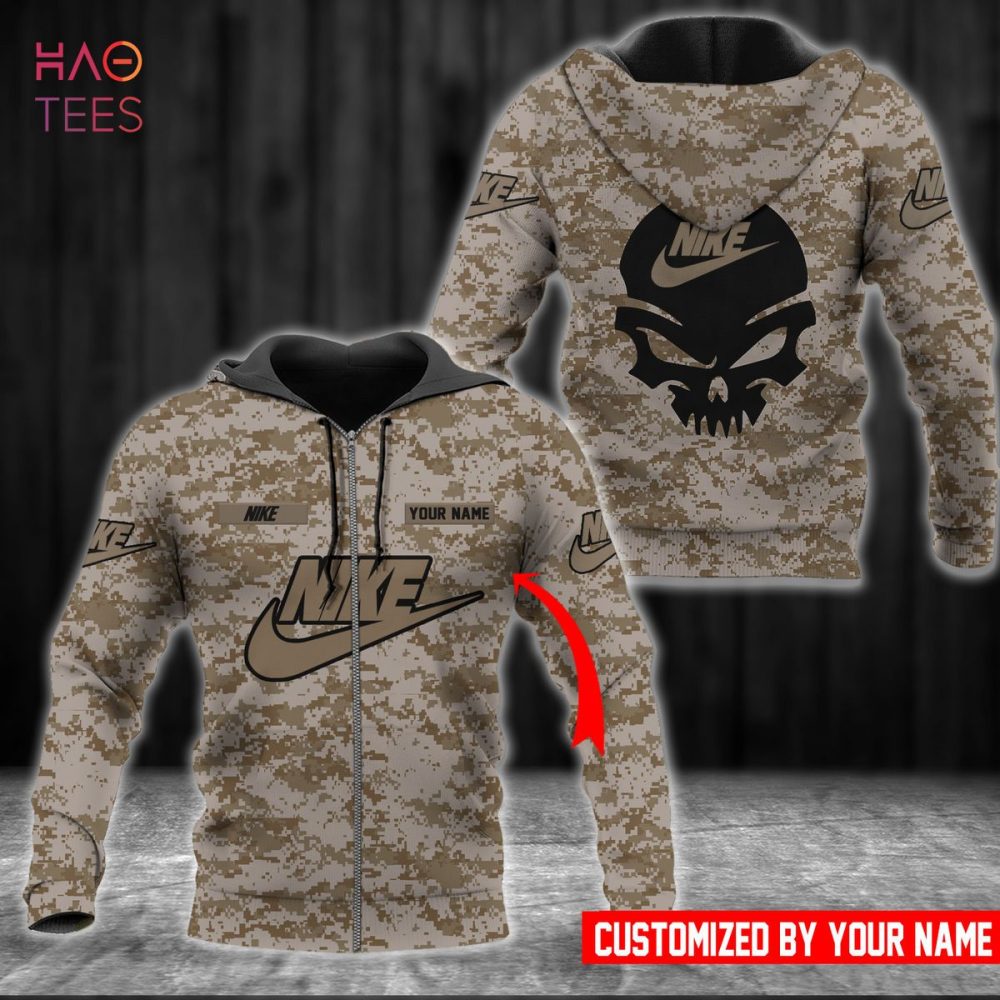 Nike Grey Army Camouflage Luxury 3D Hoodie Limited Edition