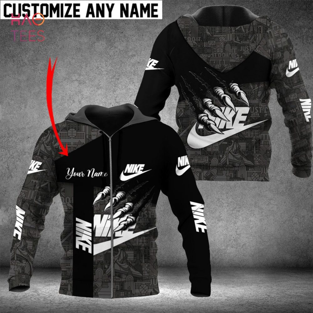 Nike Luxury Brand Black Mix Grey 3D Hoodie Pod Design
