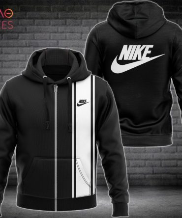 Nike Full Black Mix Stripe White Luxury 3D Hoodie Limited Edition