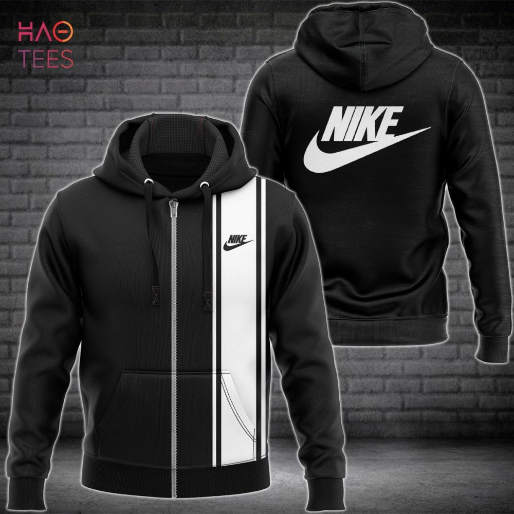 Nike Full Black Mix Stripe White Luxury 3D Hoodie Limited Edition