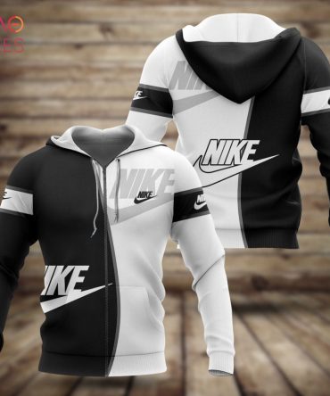 Nike Luxury Brand Black And White Hoodie Limited Edition