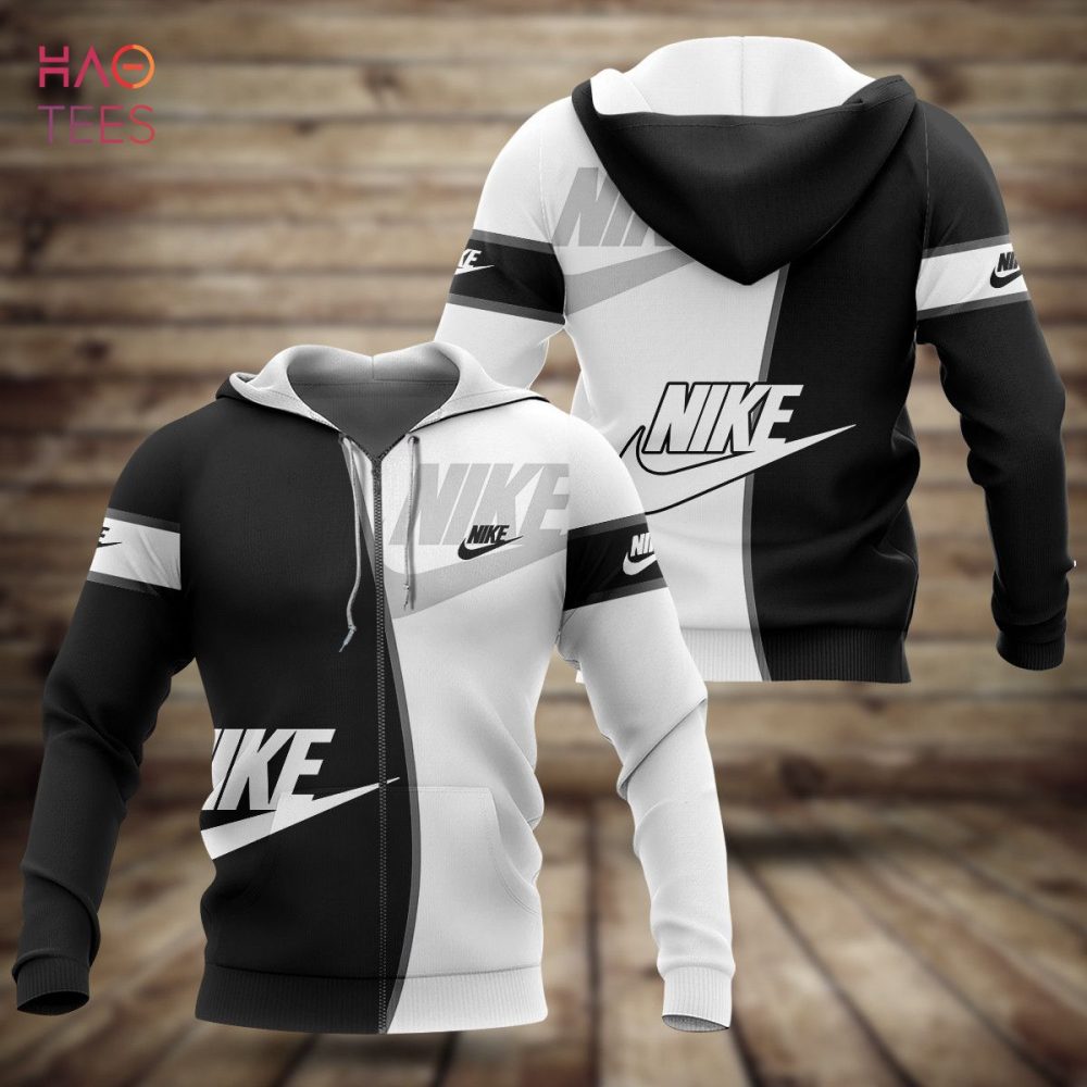Nike Luxury Brand Black And White Hoodie Limited Edition