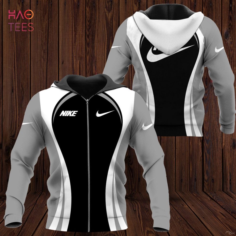 Nike Grey Mix Black Luxury 3D Hoodie Limited Edition