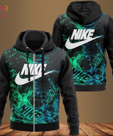 Nike Green Mix Blue Luxury 3D Hoodie Limited Edition