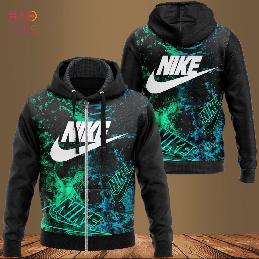 Nike Green Mix Blue Luxury 3D Hoodie Limited Edition