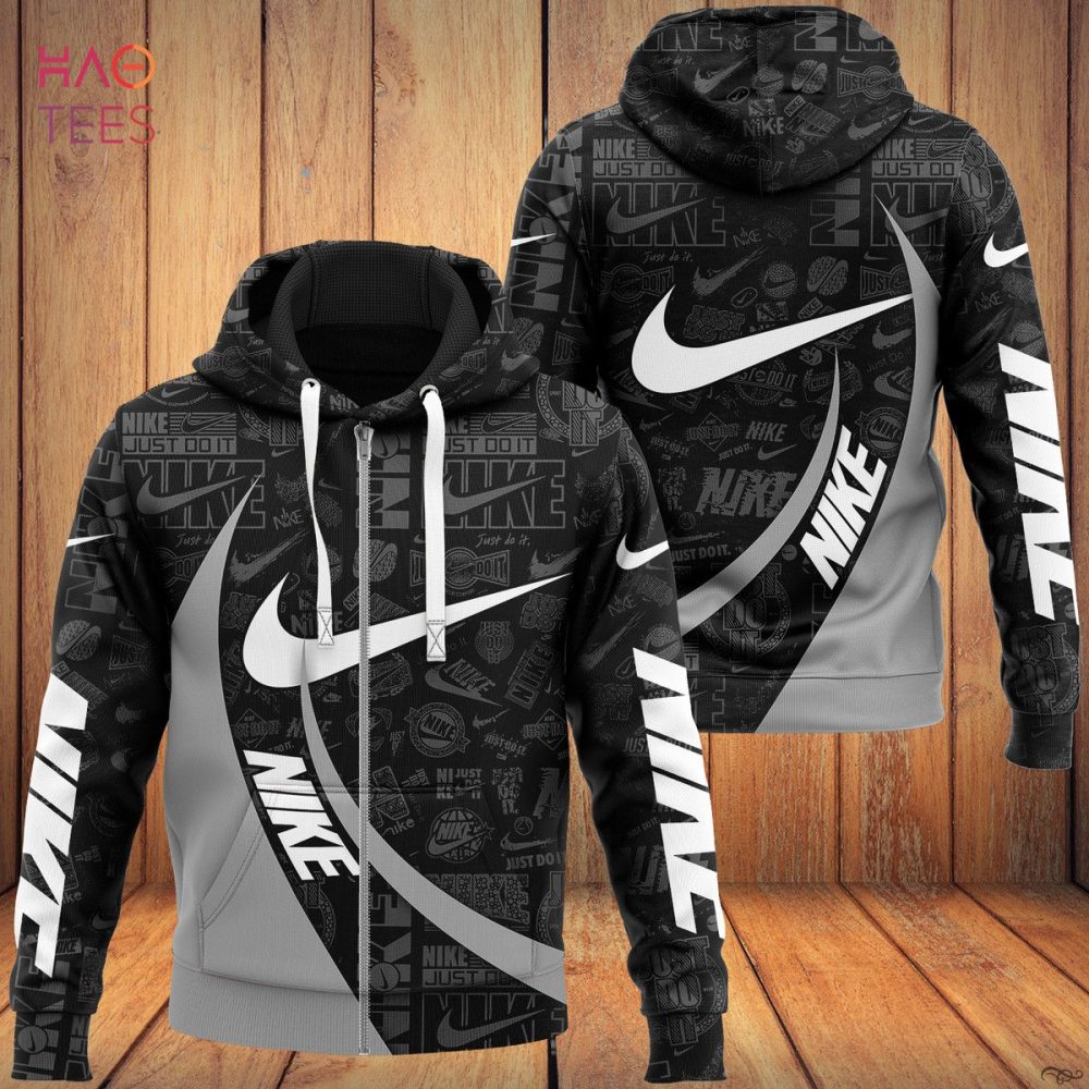 Nike Full Printing Black Grey Luxury 3D Hoodie Limited Edition