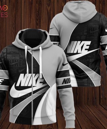 Nike Luxury Brand Black Grey White Luxury Hoodie Limited Edition