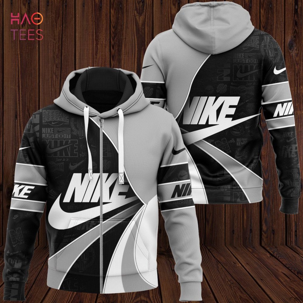 Nike Luxury Brand Black Grey White Luxury Hoodie Limited Edition