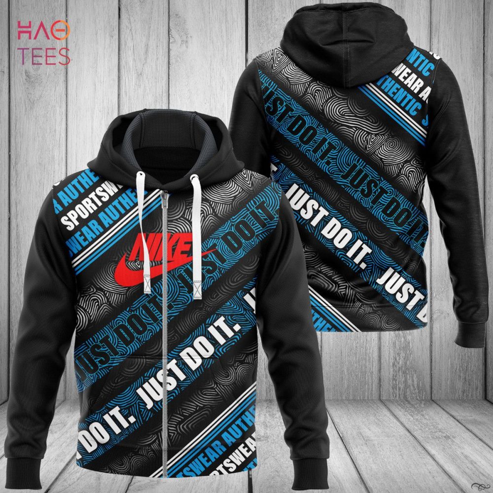 Nike Stripe Blue Mix Black Luxury 3D Hoodie Limited Edition