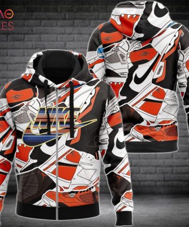 Nike Luxury Brand Red White Black Luxury 3D Hoodie Limited Edition