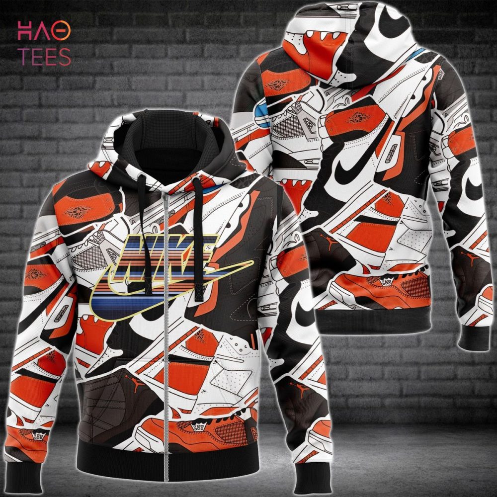 Nike Luxury Brand Red White Black Luxury 3D Hoodie Limited Edition