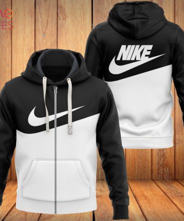Nike White Black Luxury Hoodie Limited Edition