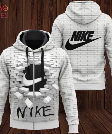 Nike Luxury Brand White Color 3D Hoodie Pod Design