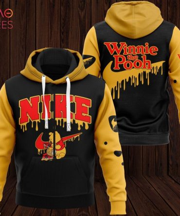 Nike Gold Mix Black Winnie Pood 3D Hoodie Limited Edition