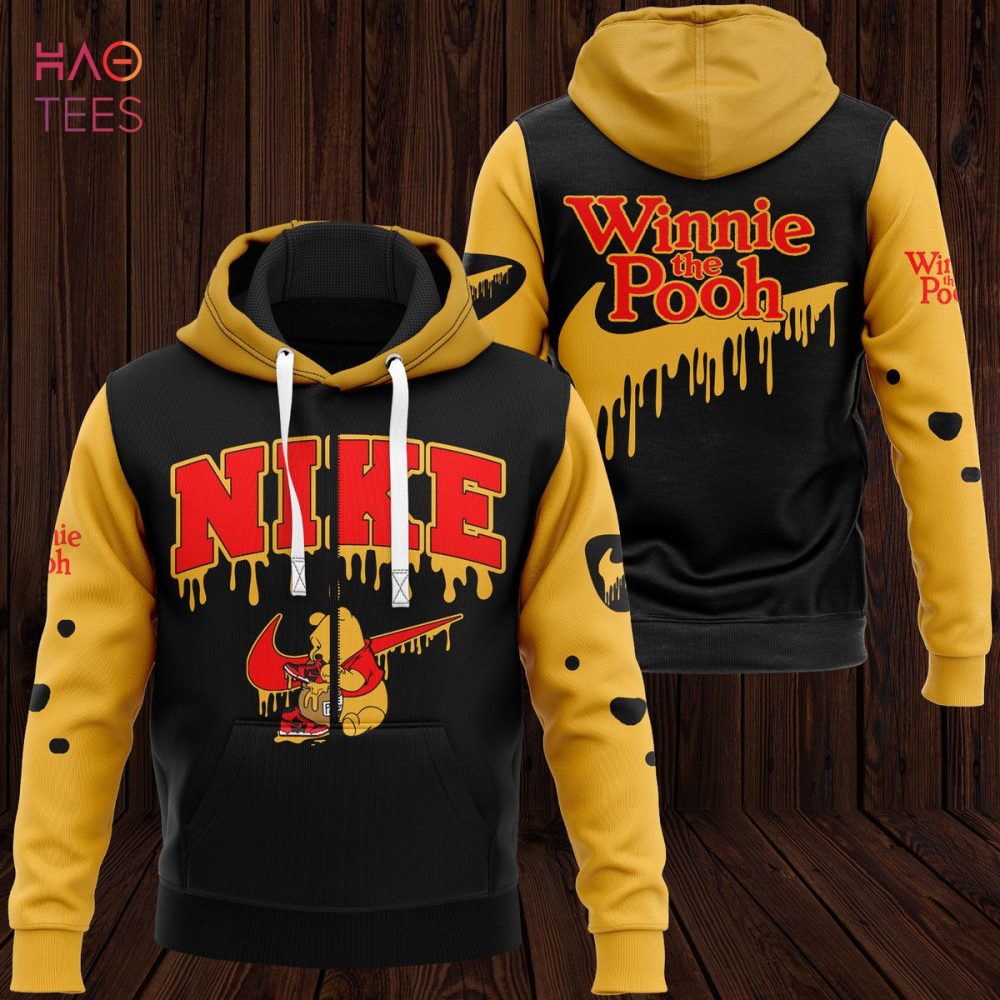 Nike Gold Mix Black Winnie Pood 3D Hoodie Limited Edition