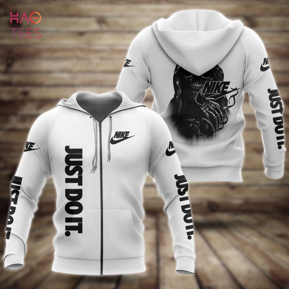Nike White Just Do It Luxury 3D Hoodie Limited Edition