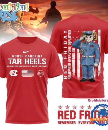 North Carolina Tar Heels Ncaa Red Friday Remember Everyone Deployed Limited 3D Shirt