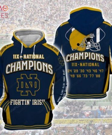 Notre Dame Nfl Football Anniversary 3D Hoodie For Men For Women