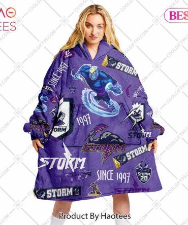 Nrl Melbourne Storm Season Logo Flanket, Blanket Hoodie, Snuggie