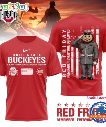 Ohio State Buckeyes Ncaa Red Friday Remember Everyone Deployed Limited 3D Shirt