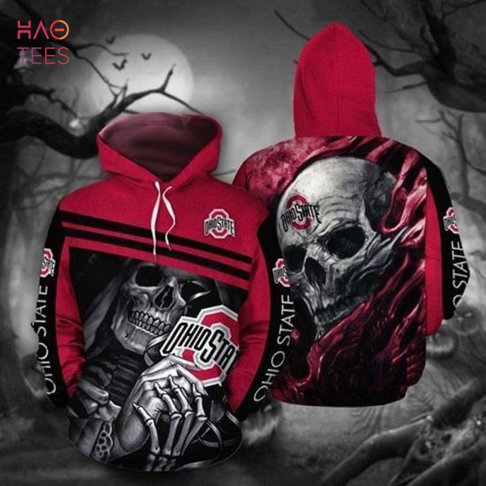 Ohio State Buckeyes Ncaa Skull 3D Hoodie