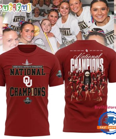 Oklahoma Sooners Champion 2026 Ncaa Women'S Gymnastics National Champions All Team T Shirt