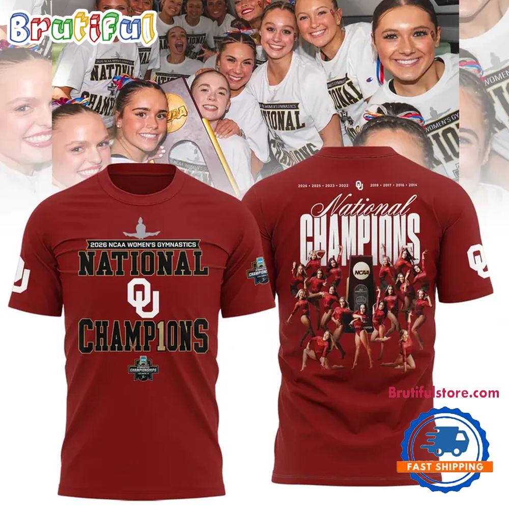 Oklahoma Sooners Champion 2026 Ncaa Women'S Gymnastics National Champions All Team T Shirt