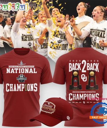 Oklahoma Sooners Champion 2026 Ncaa Women'S Gymnastics National Champions Red T Shirt