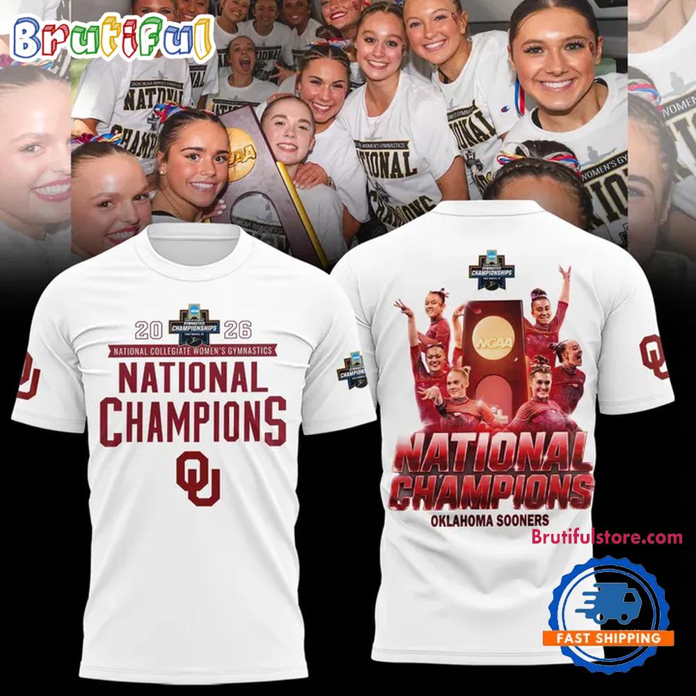 Oklahoma Sooners Champion 2026 Ncaa Women'S Gymnastics National Champions Team Graphic Winner T Shirt