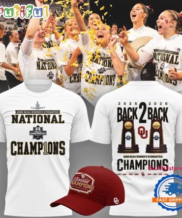 Oklahoma Sooners Champion 2026 Ncaa Women'S Gymnastics National Champions White T Shirt