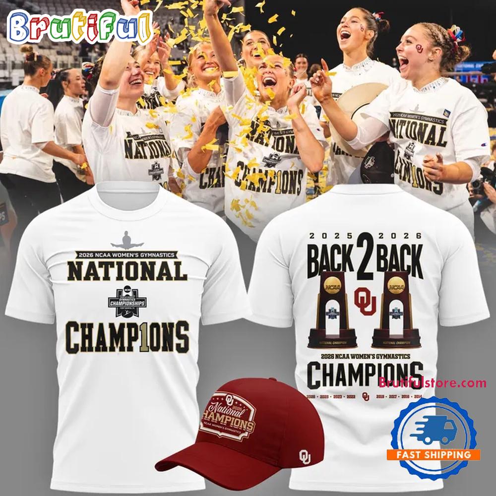 Oklahoma Sooners Champion 2026 Ncaa Women'S Gymnastics National Champions White T Shirt